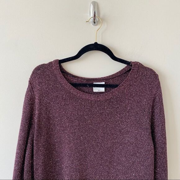 JuneRose Metallic Plum Side Zipper Tunic Sweater - Picture 6 of 12